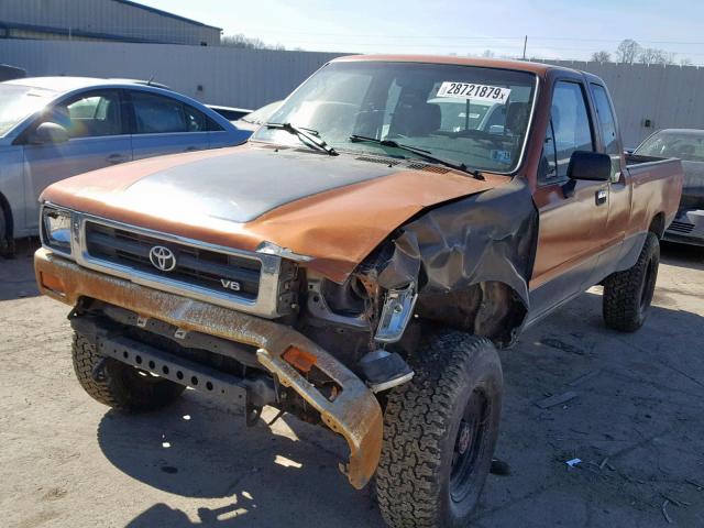 JT4VN13D7P5117101 - 1993 TOYOTA PICKUP 1/2 ORANGE photo 2