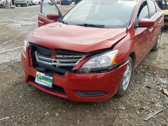 3N1AB7AP4DL738866 - 2013 NISSAN SENTRA SV RED photo 9