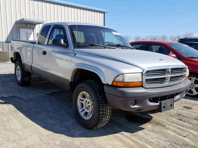 1D7HG12K54S635119 - 2004 DODGE DAKOTA SXT SILVER photo 1