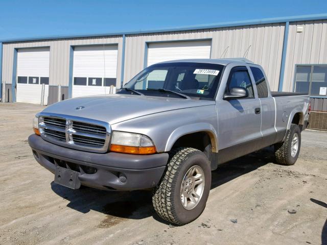 1D7HG12K54S635119 - 2004 DODGE DAKOTA SXT SILVER photo 2