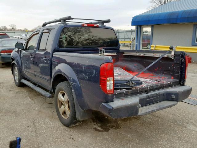 1N6AD07U87C424761 - 2007 NISSAN FRONTIER C BLUE photo 3