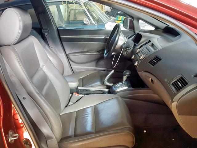 2HGFA16978H000072 - 2008 HONDA CIVIC EXL 红色 照片 5