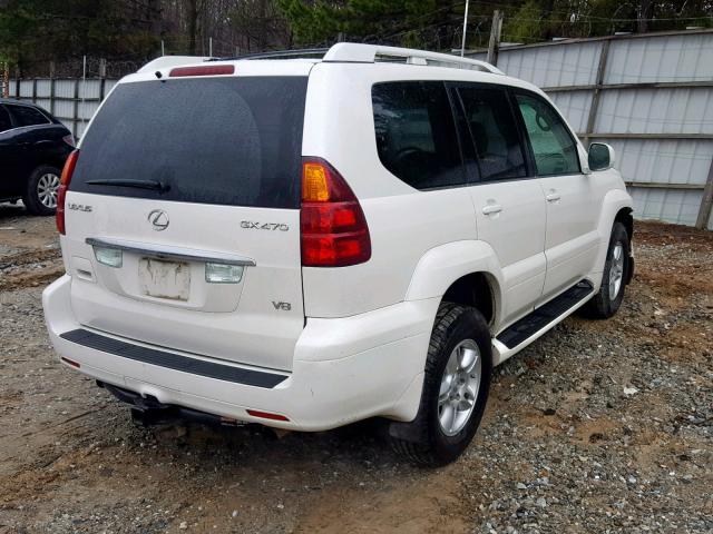 JTJBT20X340041007 - 2004 LEXUS GX 470 WHITE photo 4