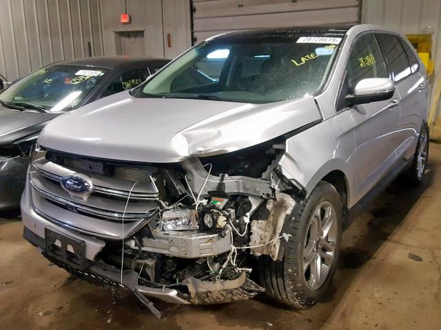 2FMPK4K9XFBB15607 - 2015 FORD EDGE TITAN SILVER photo 2