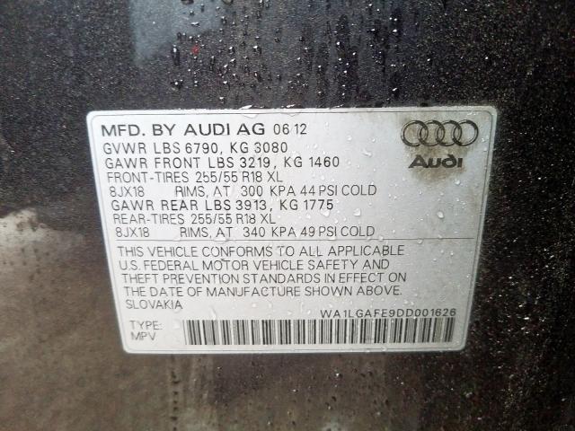 WA1LGAFE9DD001626 - 2013 AUDI Q7 PREMIUM PLUS  photo 10