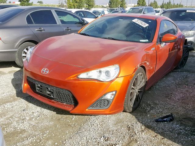 JF1ZNAA16D2726161 - 2013 TOYOTA SCION FR-S ORANGE photo 2
