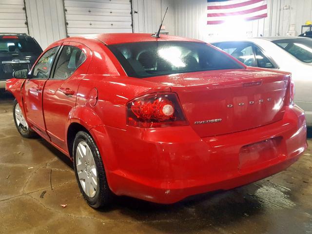 1B3BD4FBXBN515379 - 2011 DODGE AVENGER EX RED photo 3