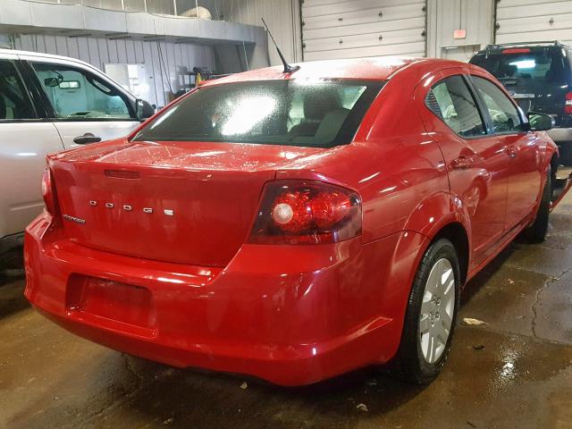 1B3BD4FBXBN515379 - 2011 DODGE AVENGER EX RED photo 4