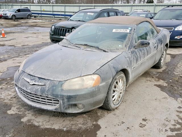 1C3EL55T93N581359 - 2003 CHRYSLER SEBRING LX GREEN photo 2