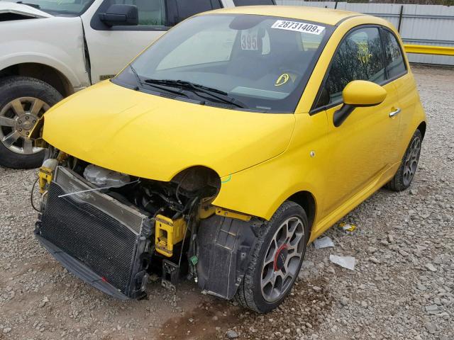 3C3CFFBR3ET229510 - 2014 FIAT 500 SPORT YELLOW photo 2