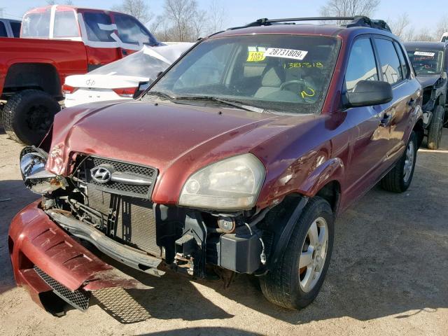 KM8JM12B45U210142 - 2005 HYUNDAI TUCSON GL BURGUNDY photo 2