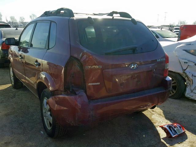 KM8JM12B45U210142 - 2005 HYUNDAI TUCSON GL BURGUNDY photo 3