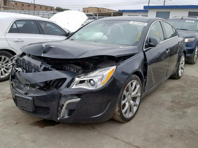 2G4GT5GX3E9229075 - 2014 BUICK REGAL GS CHARCOAL photo 2