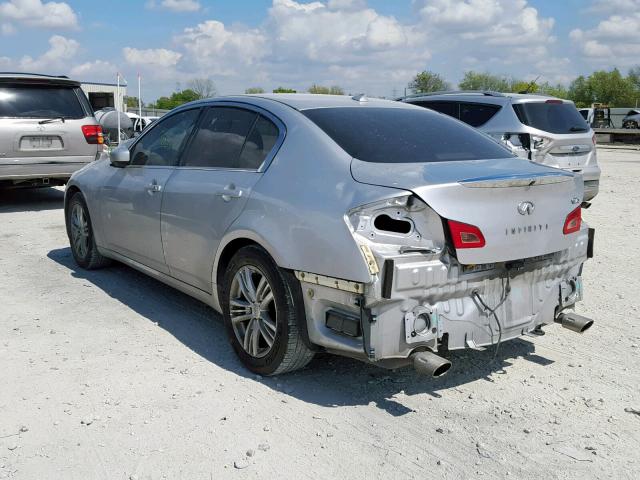 JN1DV6APXCM701338 - 2012 INFINITI G25 BASE SILVER photo 3