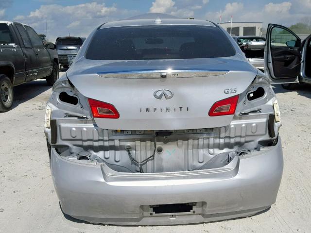 JN1DV6APXCM701338 - 2012 INFINITI G25 BASE SILVER photo 9