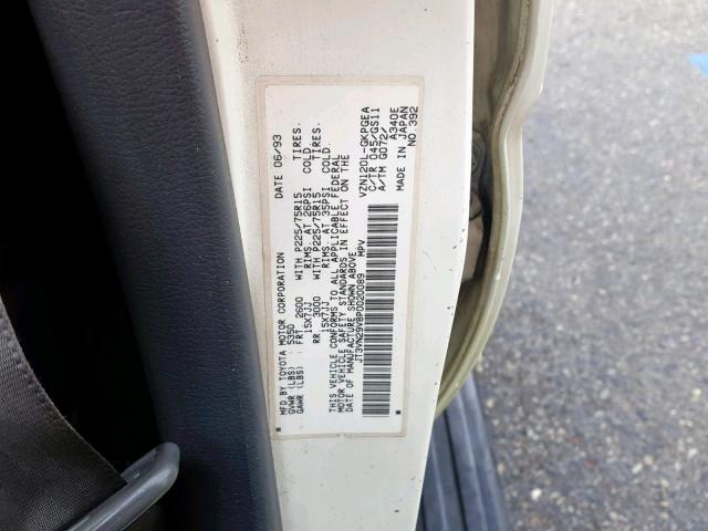 JT3VN29V8P0020089 - 1993 TOYOTA 4RUNNER VN WHITE photo 10