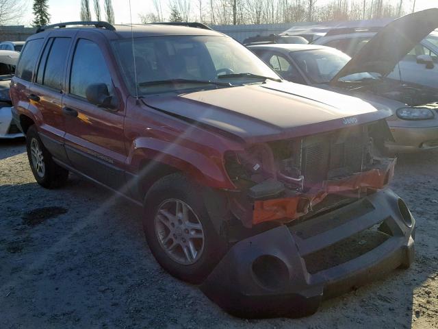 1J4GW48S34C232763 - 2004 JEEP GRAND CHER RED photo 1