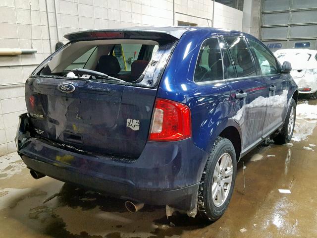 2FMDK3GCXBBB35450 - 2011 FORD EDGE SE BLUE photo 4