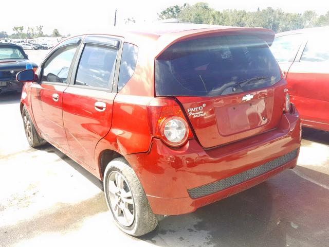 KL1TG66E59B650174 - 2009 CHEVROLET AVEO LT RED photo 3