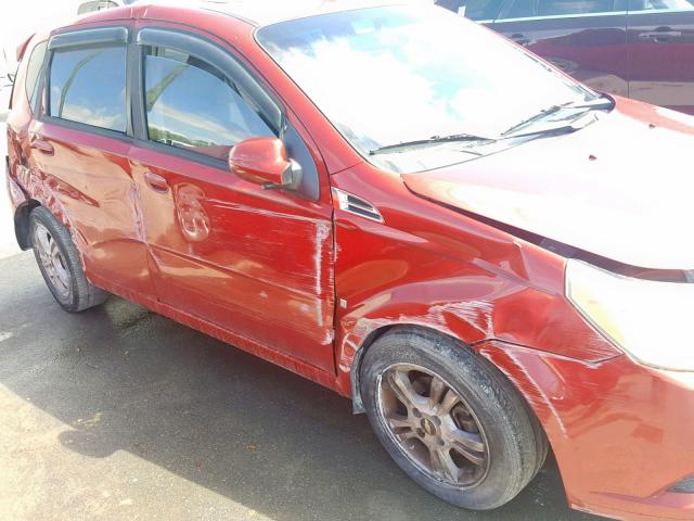 KL1TG66E59B650174 - 2009 CHEVROLET AVEO LT RED photo 9