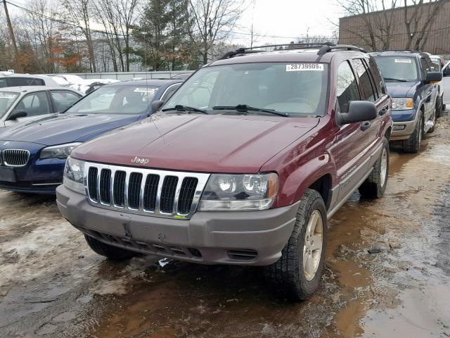 1J4GW48S43C524159 - 2003 JEEP GRAND CHER MAROON photo 2