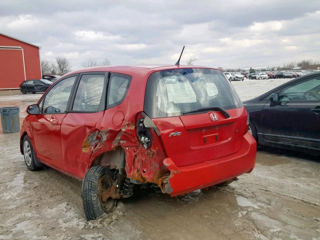 JHMGD37447S803887 - 2007 HONDA FIT RED photo 3