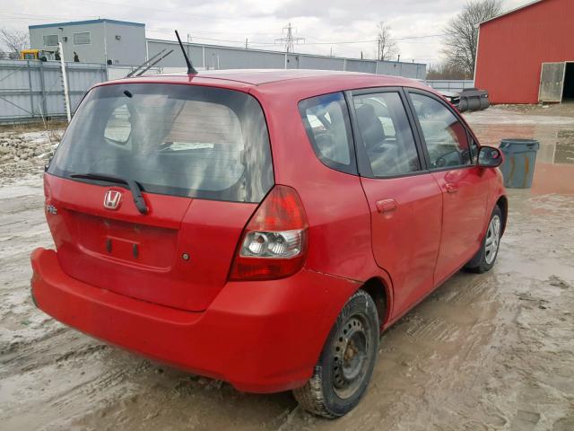 JHMGD37447S803887 - 2007 HONDA FIT RED photo 4