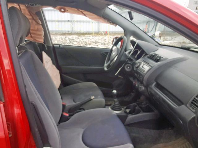 JHMGD37447S803887 - 2007 HONDA FIT RED photo 5