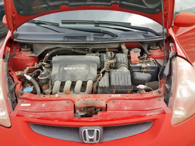 JHMGD37447S803887 - 2007 HONDA FIT RED photo 7