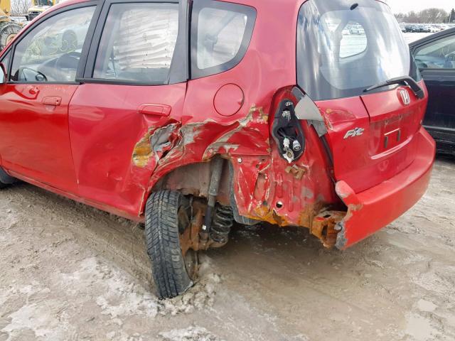 JHMGD37447S803887 - 2007 HONDA FIT RED photo 9