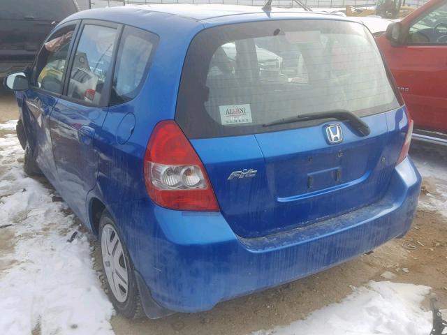 JHMGD384X7S044838 - 2007 HONDA FIT BLUE photo 3