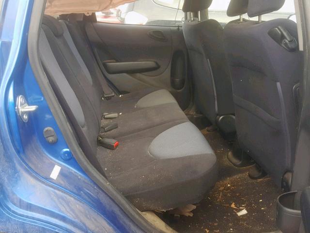 JHMGD384X7S044838 - 2007 HONDA FIT BLUE photo 6