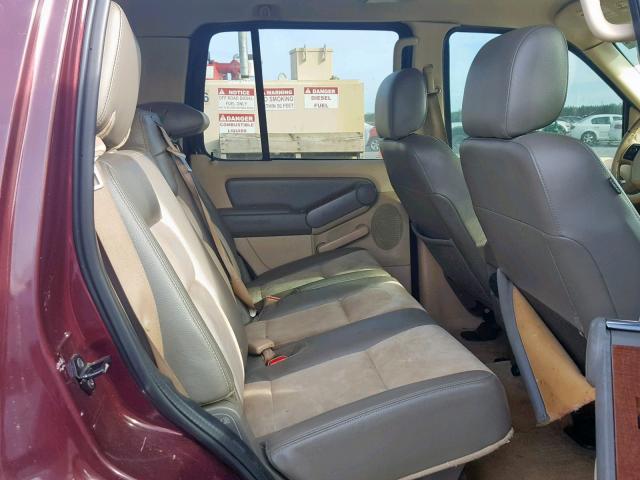 1FMEU74E36UA48257 - 2006 FORD EXPLORER E BURGUNDY photo 6