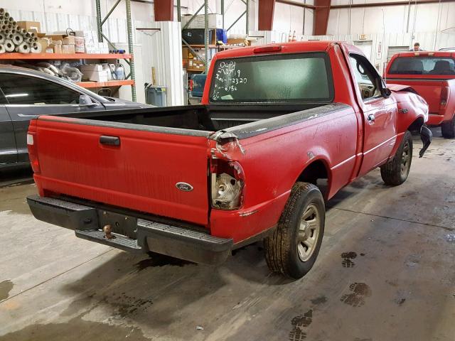 1FTYR10D74PA52756 - 2004 FORD RANGER RED photo 4