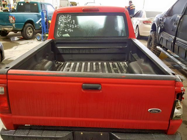 1FTYR10D74PA52756 - 2004 FORD RANGER RED photo 6