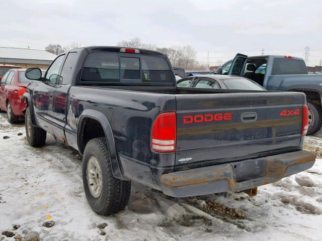 1B7GG22Y1XS198319 - 1999 DODGE DAKOTA BLACK photo 3