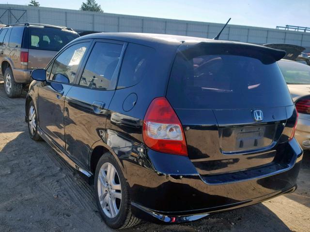 JHMGD38668S054561 - 2008 HONDA FIT SPORT BLACK photo 3