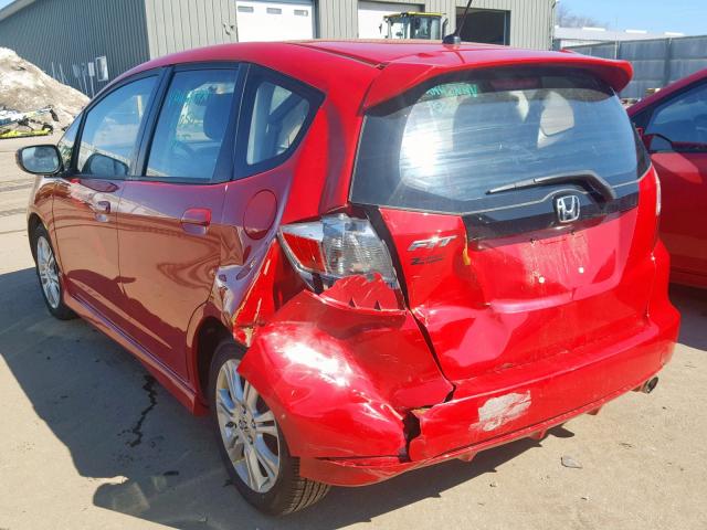 JHMGE8G53BC003636 - 2011 HONDA FIT SPORT RED photo 3