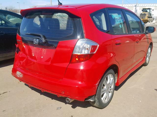 JHMGE8G53BC003636 - 2011 HONDA FIT SPORT RED photo 4