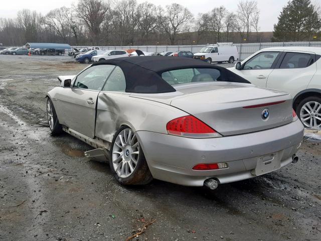 WBAEK73435B327119 - 2005 BMW 645 CI AUT SILVER photo 3