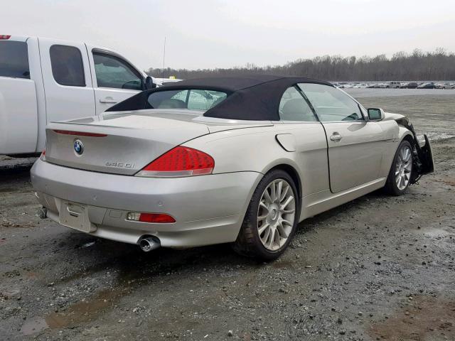 WBAEK73435B327119 - 2005 BMW 645 CI AUT SILVER photo 4