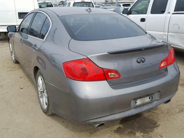 JN1DV6AP9CM812866 - 2012 INFINITI G25 BASE GRAY photo 3