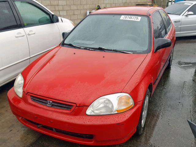 2HGEJ6342WH109019 - 1998 HONDA CIVIC DX RED photo 2