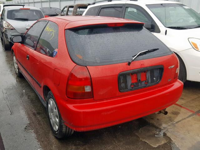 2HGEJ6342WH109019 - 1998 HONDA CIVIC DX RED photo 3