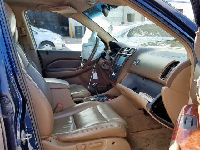 2HNYD18623H553832 - 2003 ACURA MDX TOURIN BLUE photo 5