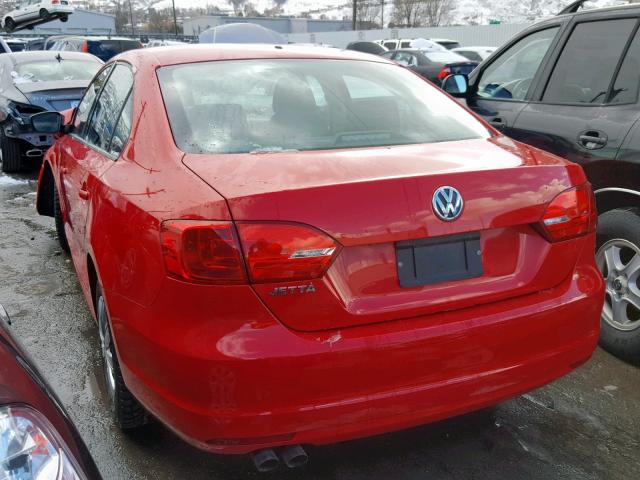 3VW1K7AJ5DM244211 - 2013 VOLKSWAGEN JETTA BASE RED photo 3