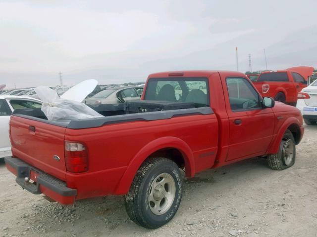 1FTYR11E31PB23888 - 2001 FORD RANGER RED photo 4