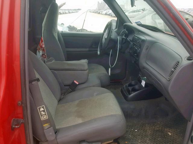 1FTYR11E31PB23888 - 2001 FORD RANGER RED photo 5