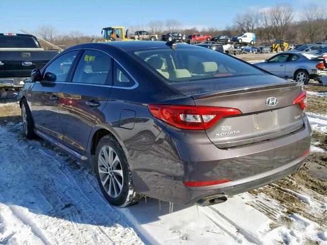 5NPE34AF4FH080678 - 2015 HYUNDAI SONATA SPO GRAY photo 3