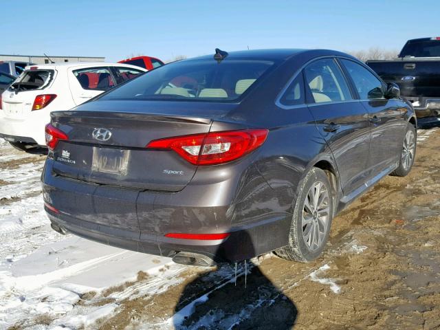 5NPE34AF4FH080678 - 2015 HYUNDAI SONATA SPO GRAY photo 4